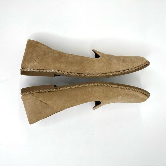 Franco Sarto Jasmine Leather Suede Slip On Flat Sandstone 8 Loafer - Picture 10 of 15